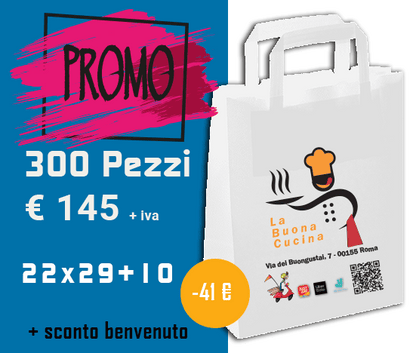 300 Shopper manico piatto 22x29+10